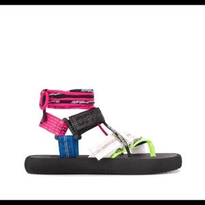 Off white multi strap micro sandal , Size 39 , Multicolor
